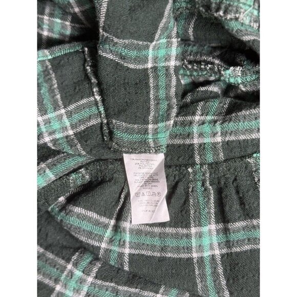 Ann Taylor LOFT Plaid Ruffle Button Swing Dress in Spring Pine Womens S Green - Picture 11 of 12